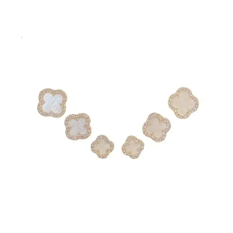 Silver Four-leaf Clover Earrings for Women - Image 6