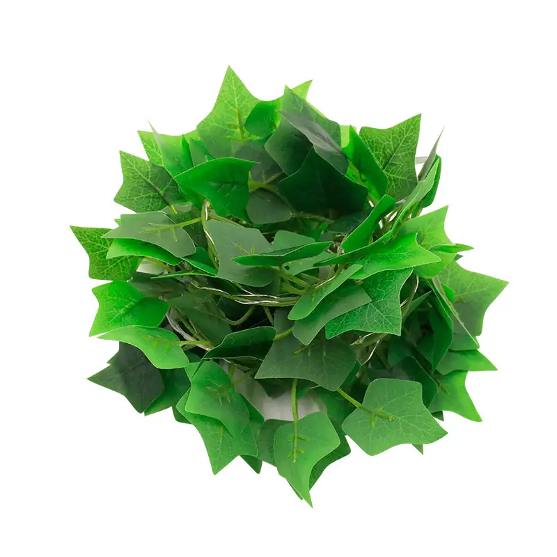 Solar Green Leaf Rattan Light String Outdoor Decor - Image 10