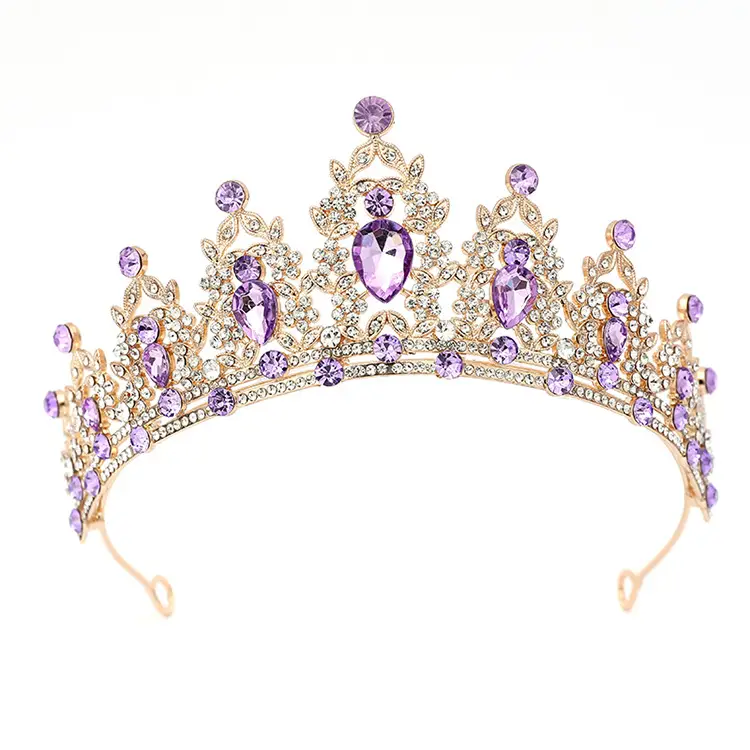 Purple Crystal Bridal Crown for Girls 18+ - Image 47