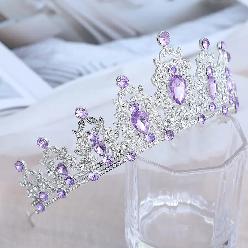 Purple Crystal Bridal Crown for Girls 18+ — feature 4