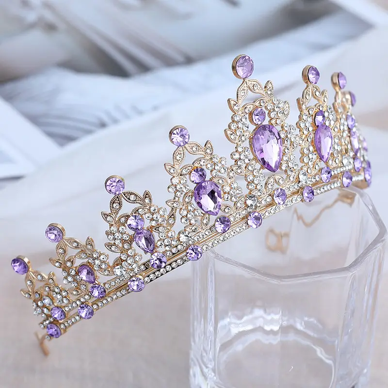 Purple Crystal Bridal Crown for Girls 18+ — feature 73