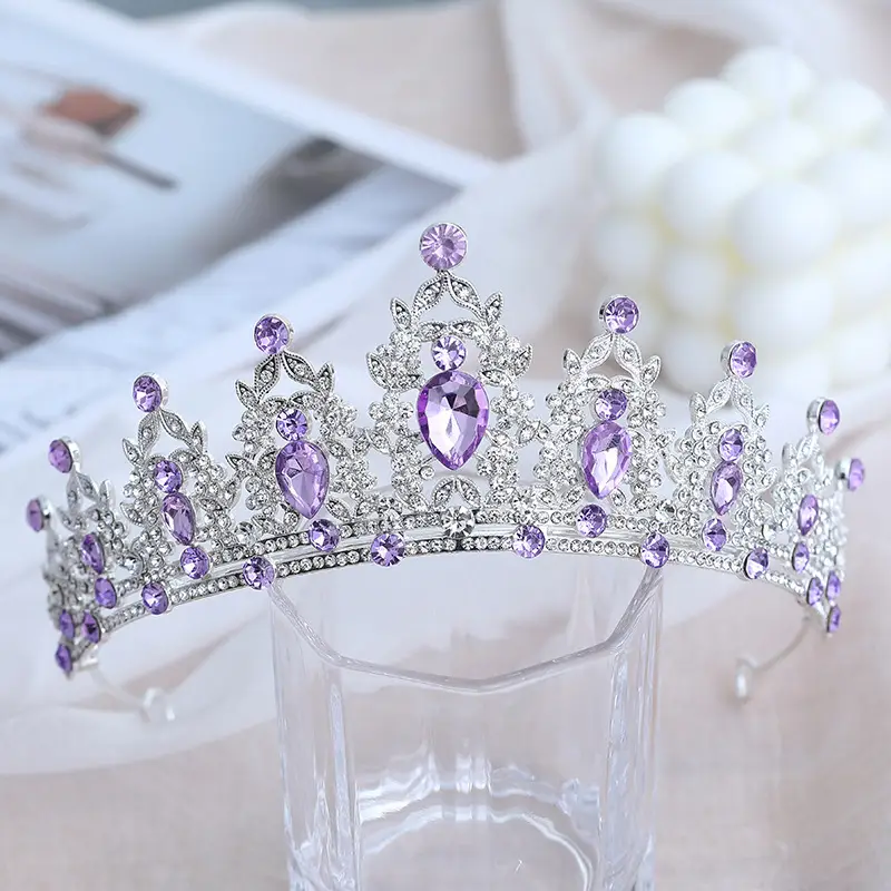 Purple Crystal Bridal Crown for Girls 18+ — feature 3