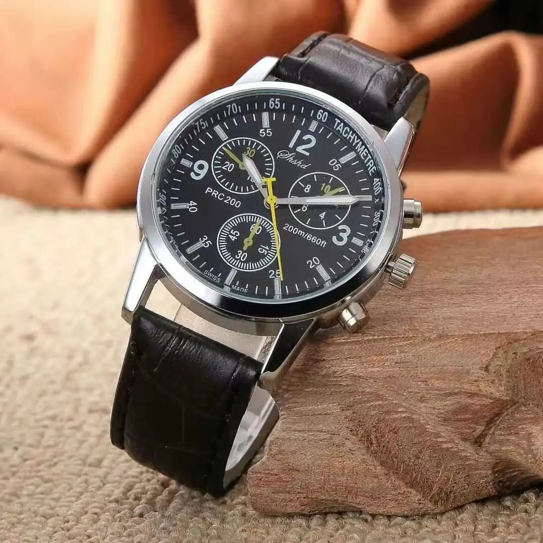 Oriss 185 Men's Luminous Waterproof Chronograph Watch Brown Leather Strap