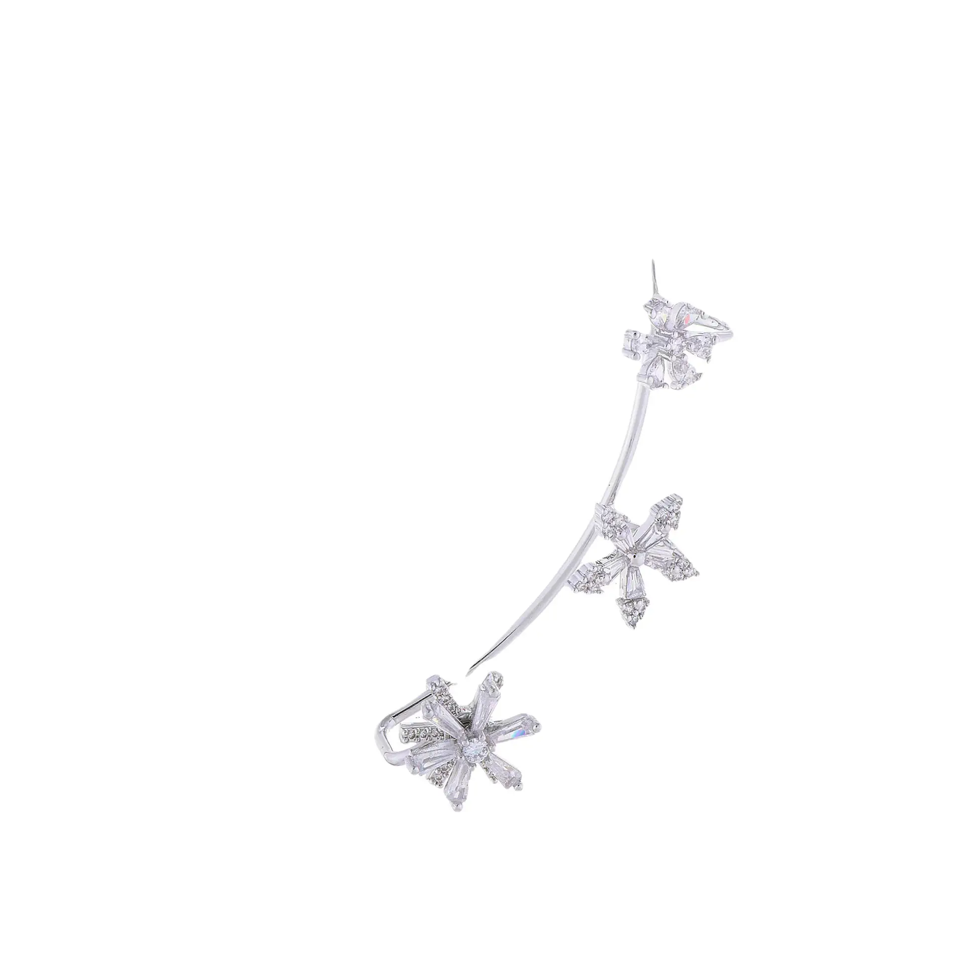 Rotatable Flower Earrings Silver Leaf Design - Image 5