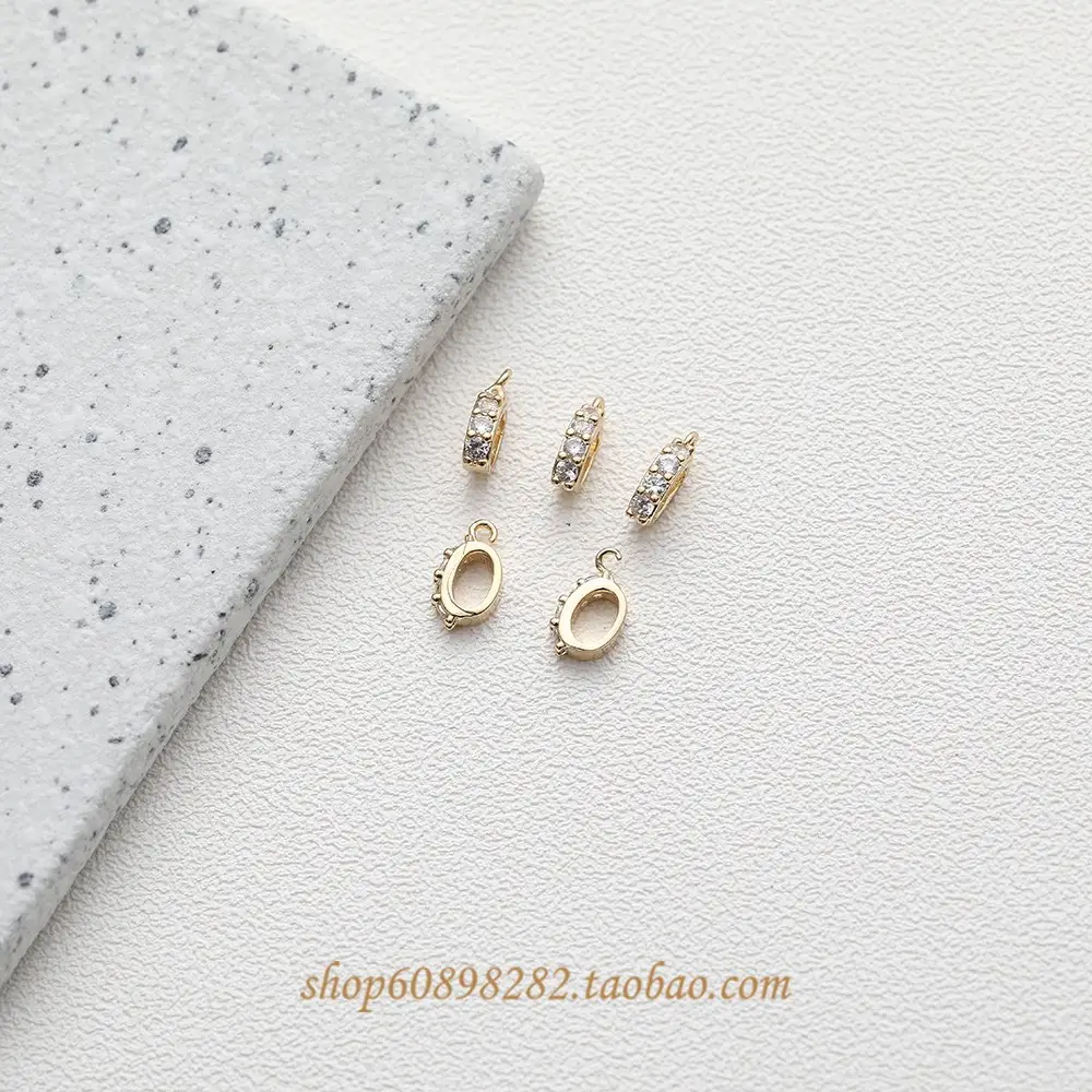 14K Gold Zircon Open Ring Necklace Bracelet Set - Image 6