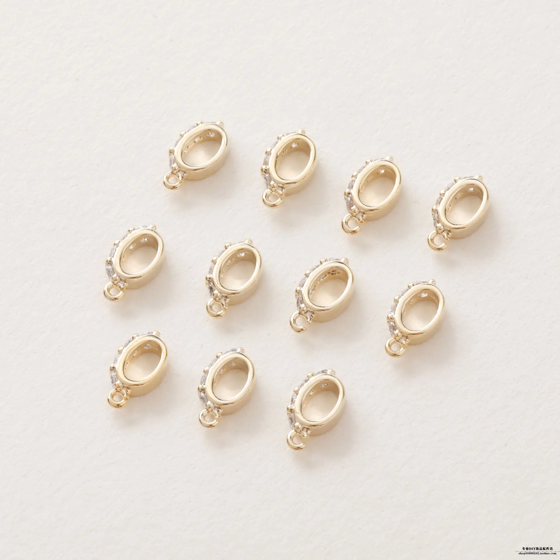 14K Gold Zircon Open Ring Necklace Bracelet Set — feature 8