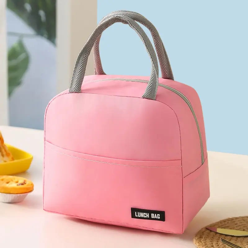 Blue Twill Lunch Bag Portable Insulation Bag Student Lunch Box - Image 3