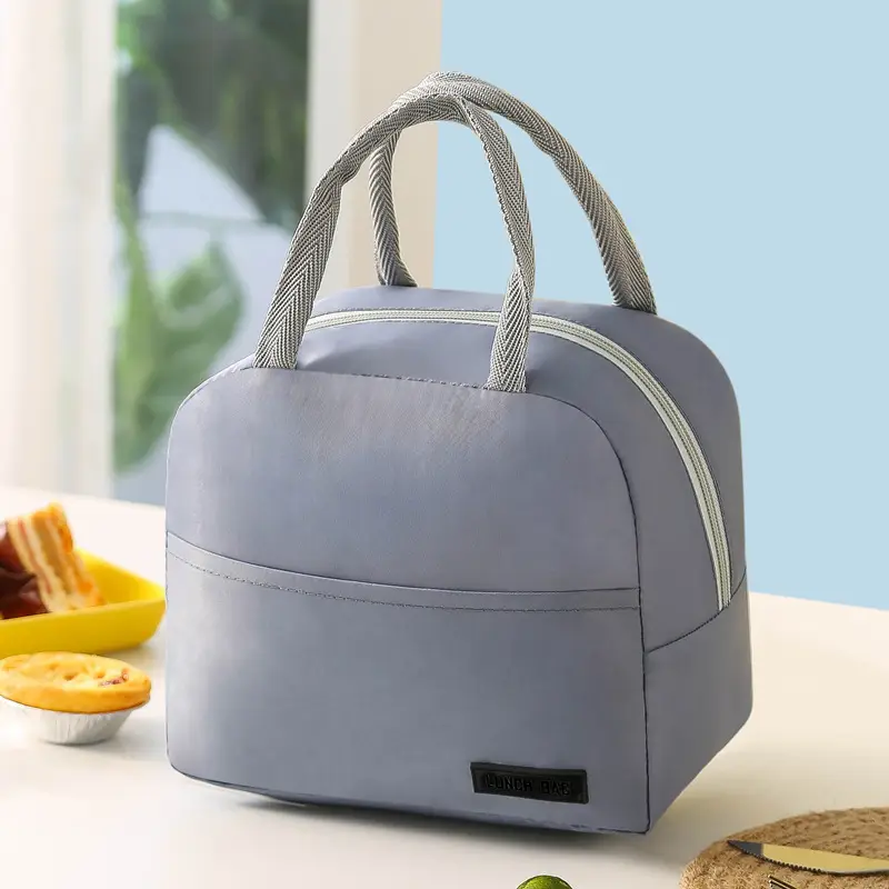 Blue Twill Lunch Bag Portable Insulation Bag Student Lunch Box - Image 7