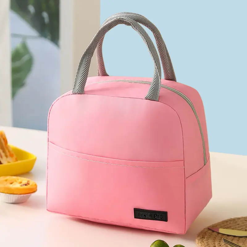 Blue Twill Lunch Bag Portable Insulation Bag Student Lunch Box - Image 9