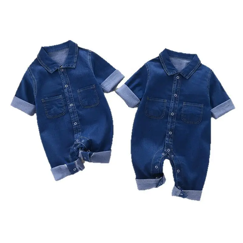 2024 Cartoon Denim Baby Romper Long Sleeve Newborn Cover - Image 5