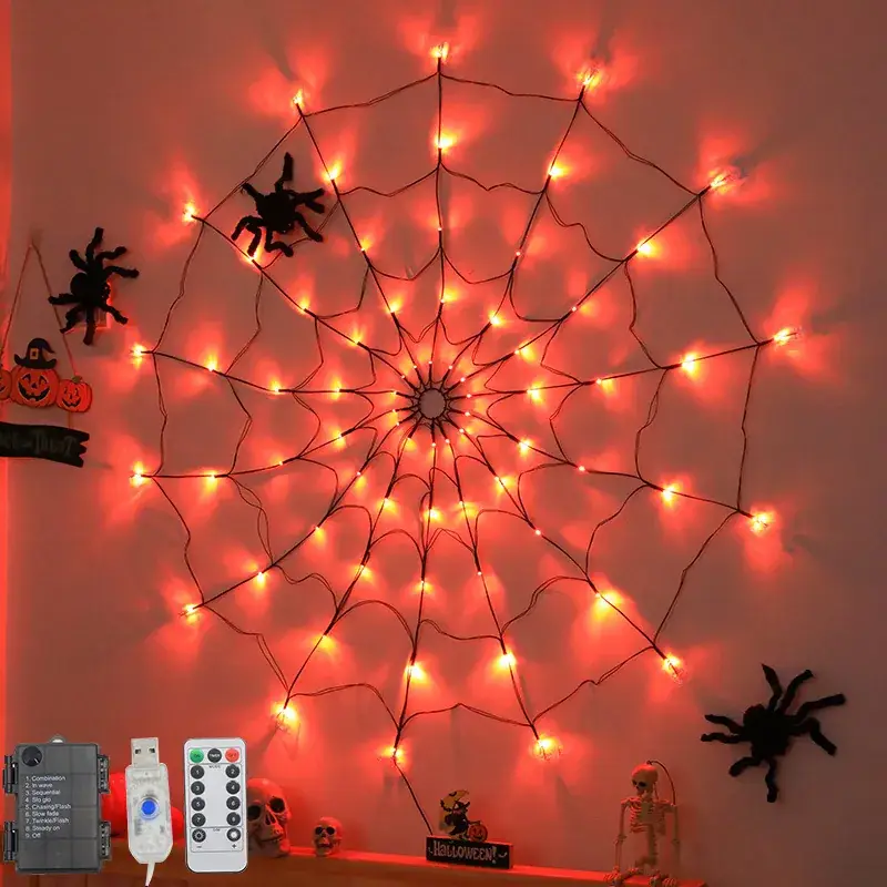 LED Spider Web Lamp for Halloween Decor