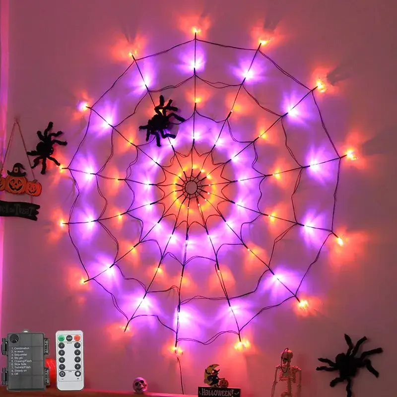 LED Spider Web Lamp for Halloween Decor