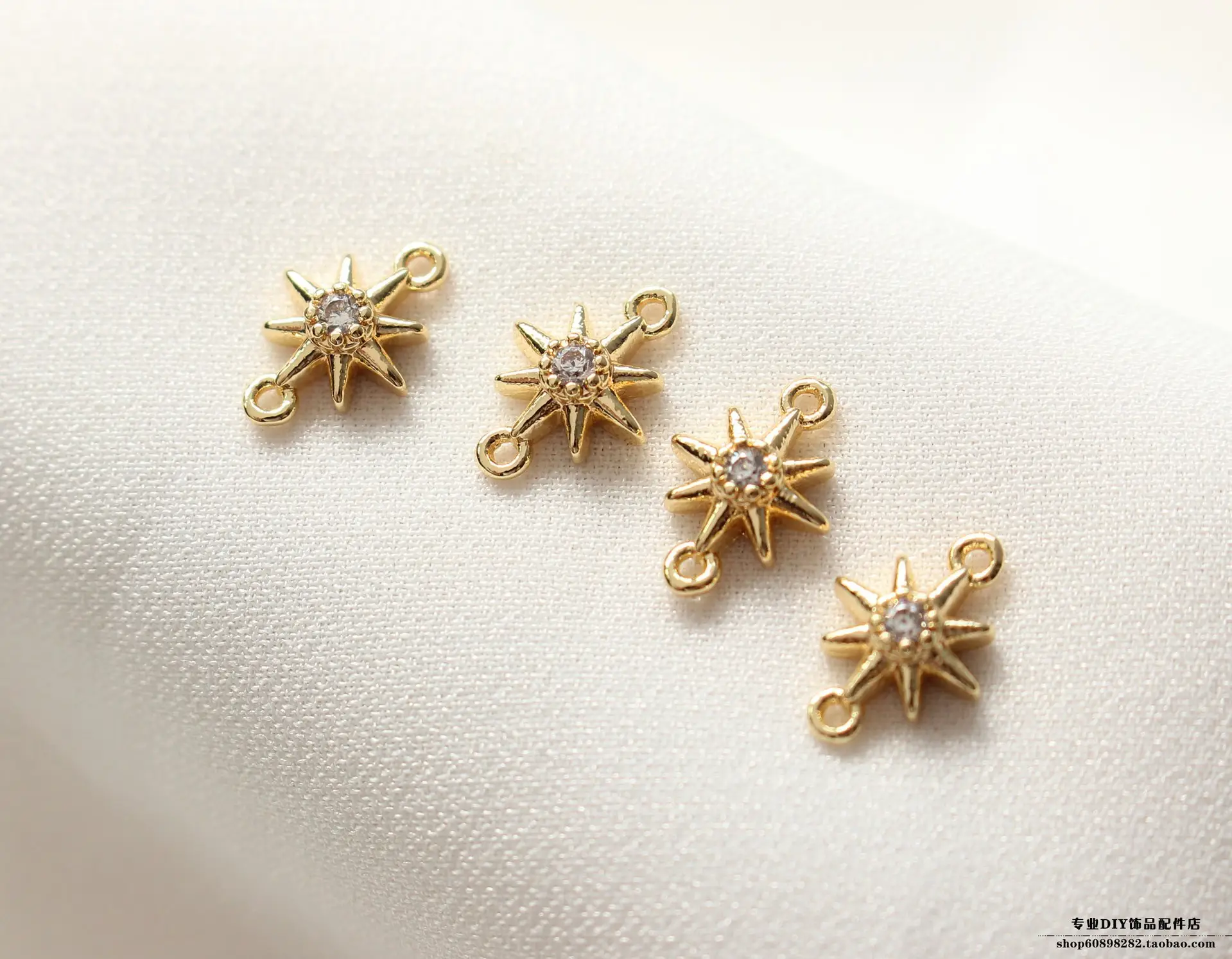 Copper Plated Octagonal Zirconium Earrings Set — feature 4