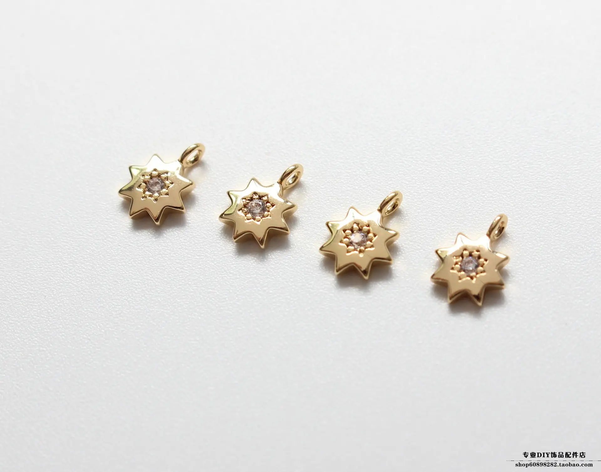 Copper Plated Octagonal Zirconium Earrings Set — feature 5