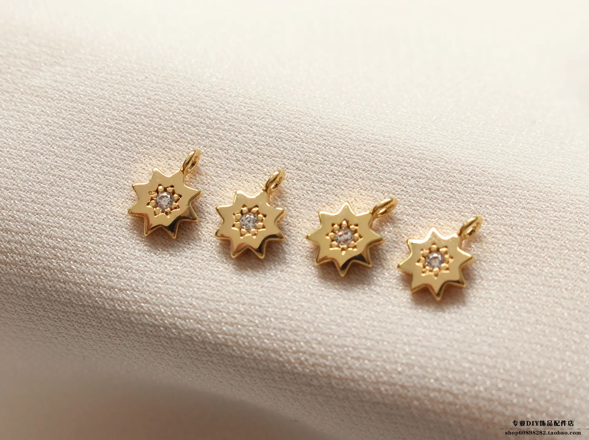 Copper Plated Octagonal Zirconium Earrings Set — feature 7