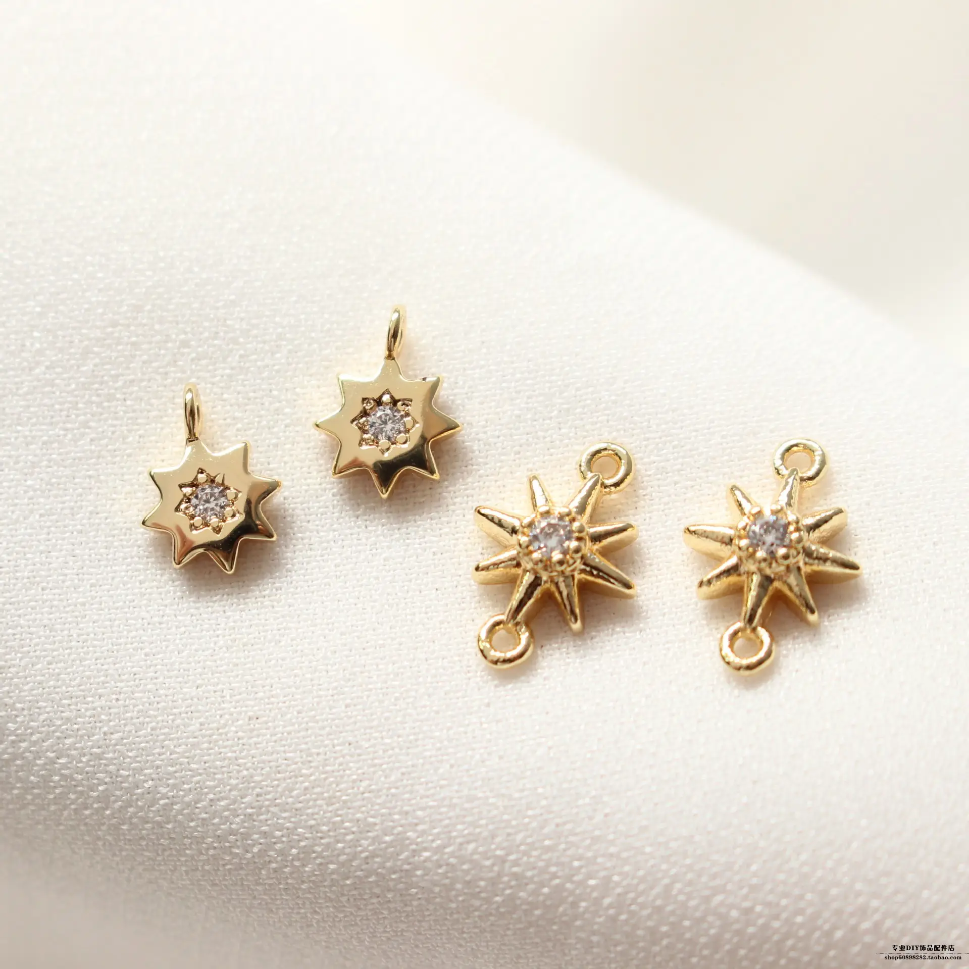 Copper Plated Octagonal Zirconium Earrings Set — feature 8
