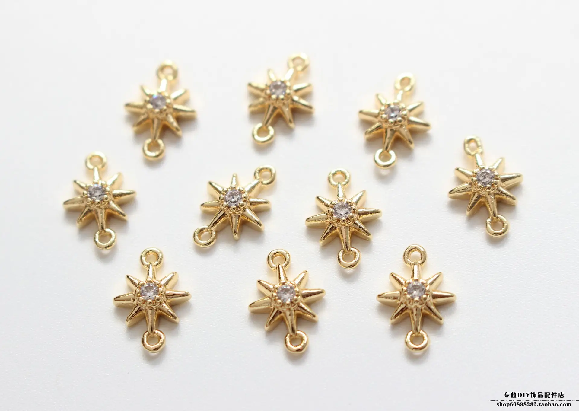 Copper Plated Octagonal Zirconium Earrings Set