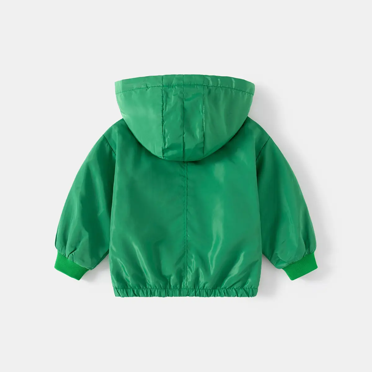 Green Hooded Fleece Jacket for Boys Korean Style Casual Wear