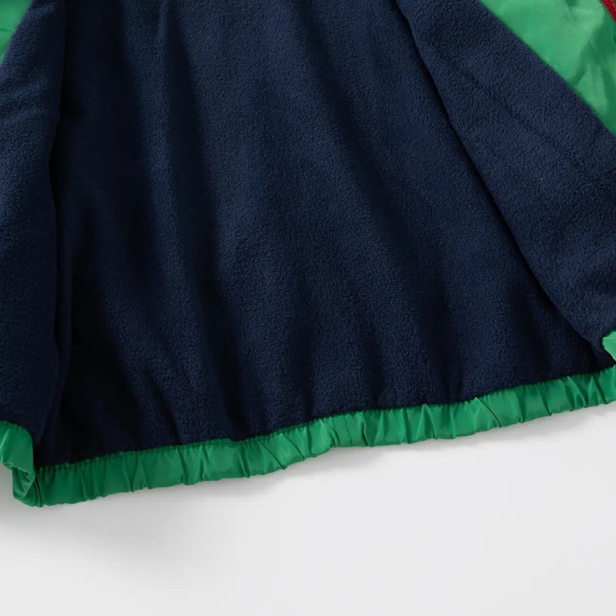 Green Hooded Fleece Jacket for Boys Korean Style Casual Wear