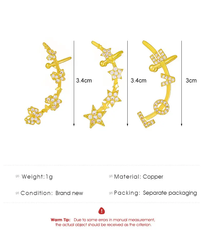 Zircon Leaf Ear Clip for Women Elegant Distinctive Earrings — feature 6