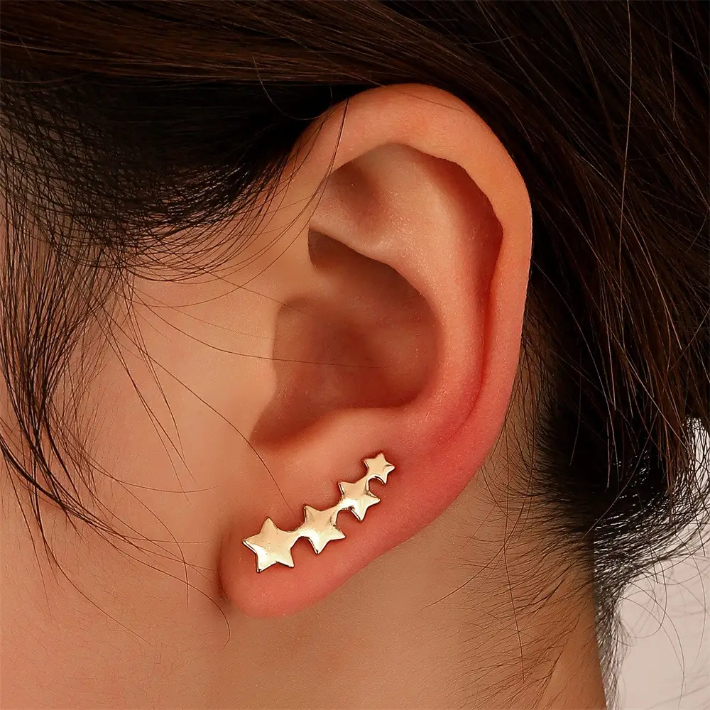 Zircon Leaf Ear Clip for Women Elegant Distinctive Earrings - Image 13