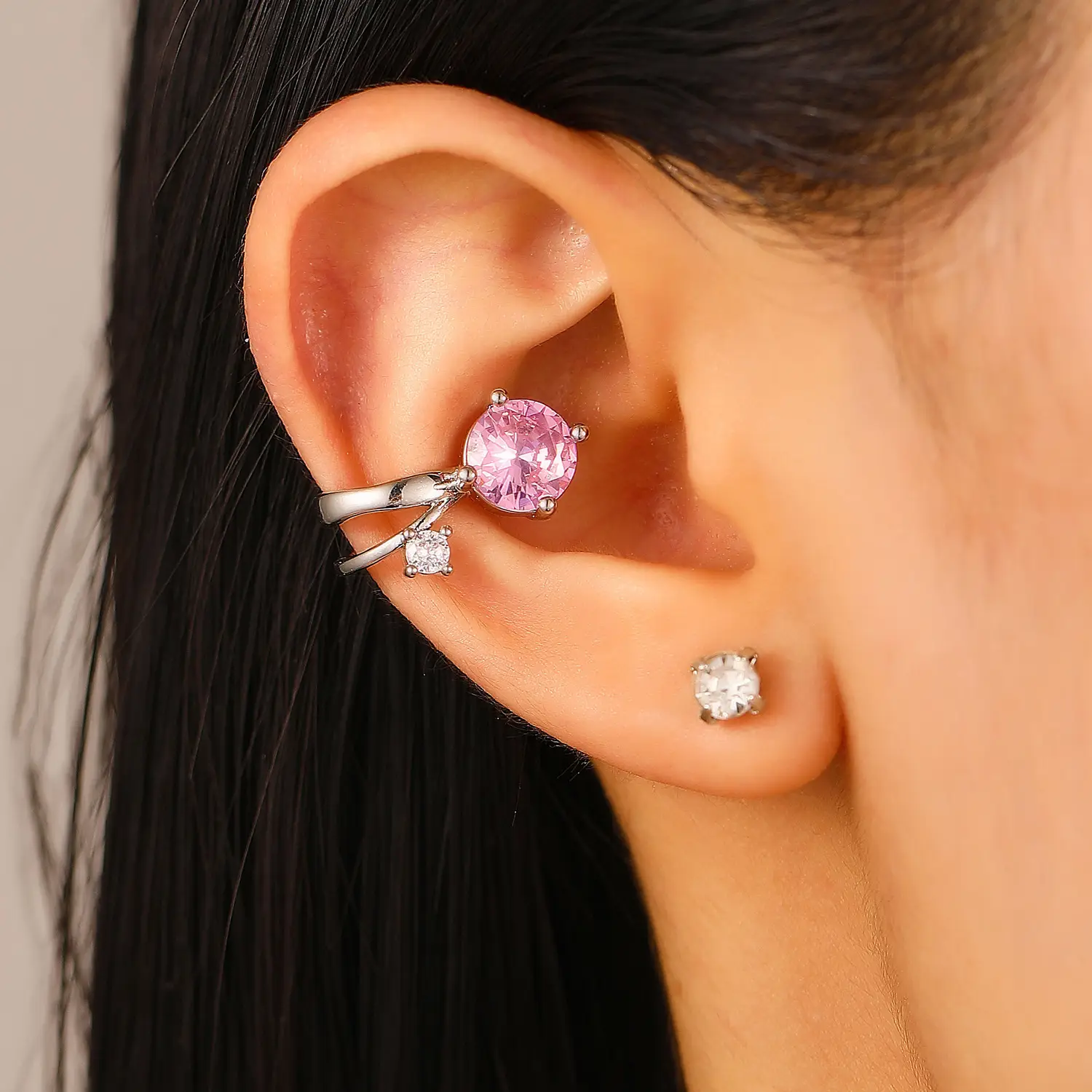 Zircon Leaf Ear Clip for Women Elegant Distinctive Earrings - Image 6