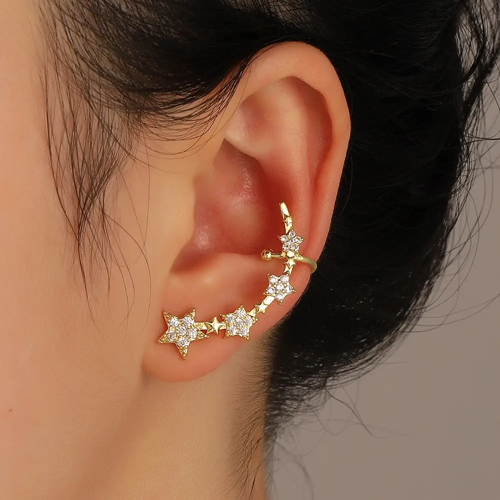 Zircon Leaf Ear Clip for Women Elegant Distinctive Earrings - Image 8