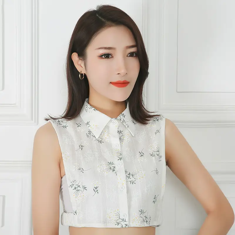 New Autumn Cotton Fake Collar White Shirt