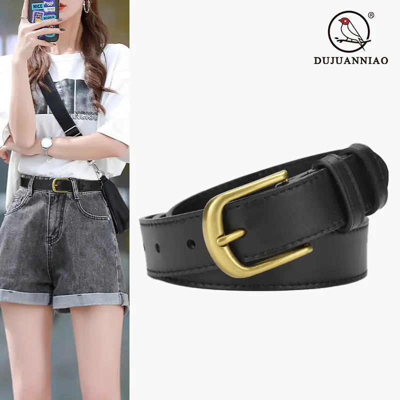 Women's Black Belt with Gold Buckle - Image 5