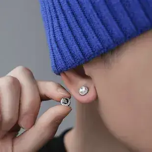 Men's Black Hip-Hop Earrings Single Duffian Style — feature 9