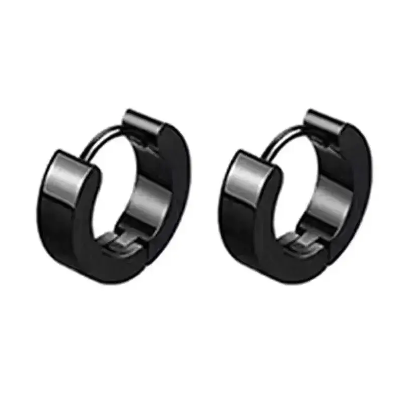 Men's Black Hip-Hop Earrings Single Duffian Style - Image 4