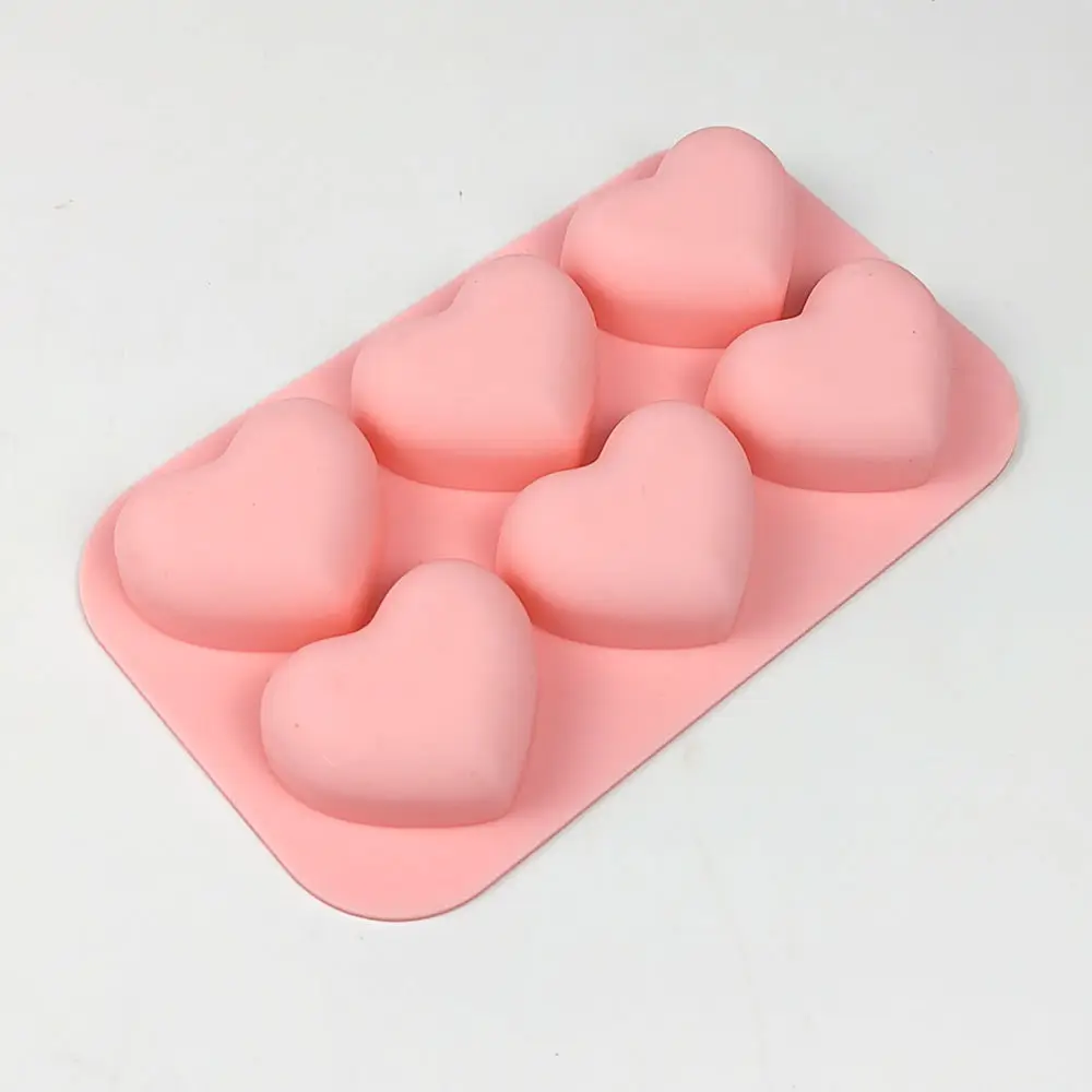 Valentine's Heart Cake Mold Chocolate Silicone 6-Pack - Image 2