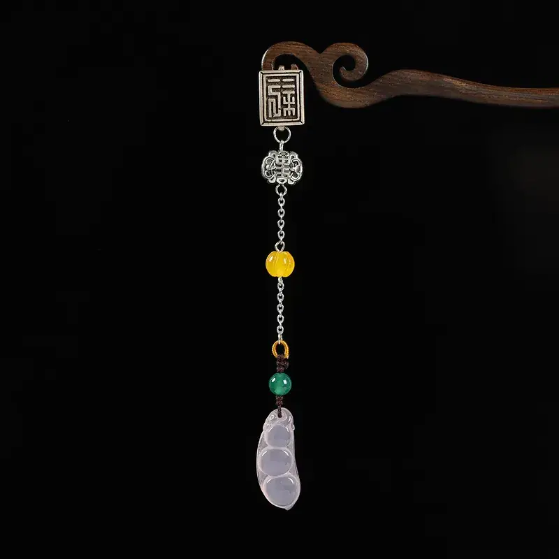 Natural Chalcedony Tassel Ping An Fu Dou Cheongsam Women - Image 6