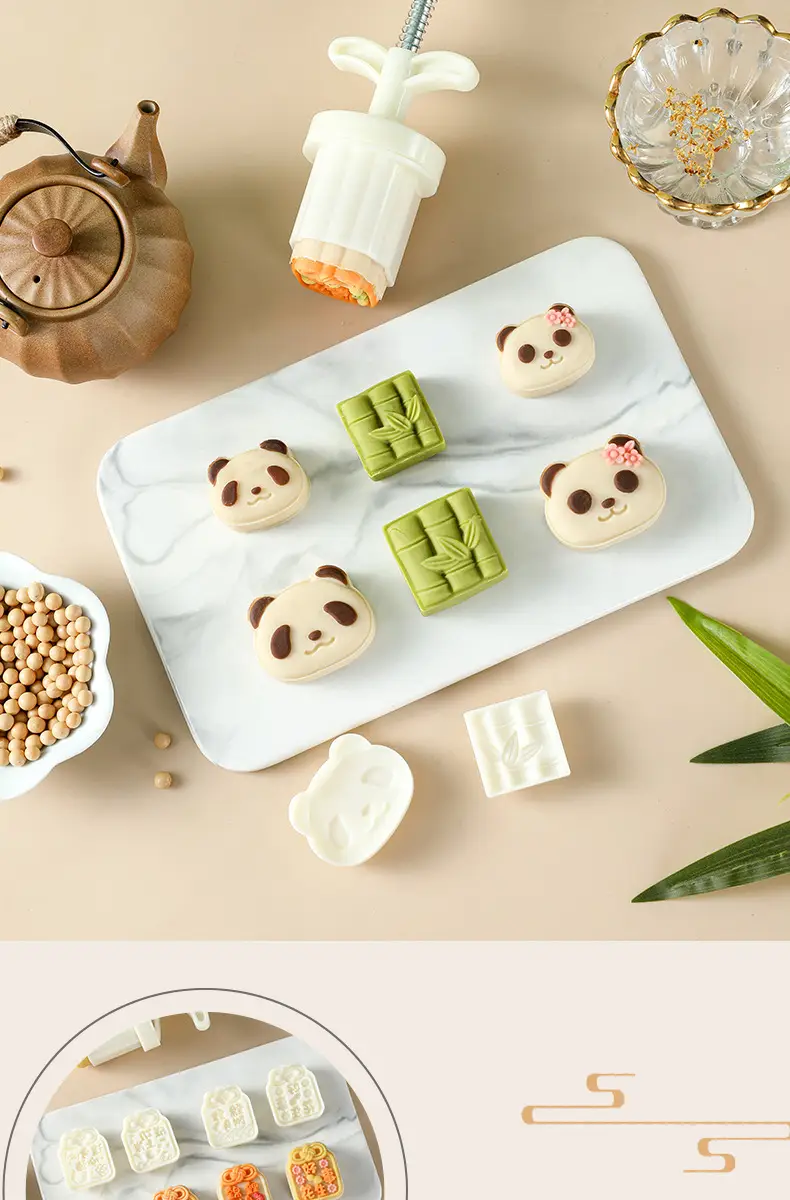 Wholesale Baked Mooncake Molds 30g Hand-Pressed Ice Skin Mung Bean Cake — feature 12