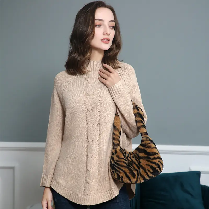 Pink Long Sleeve Knitted Pullover for Women - Image 7
