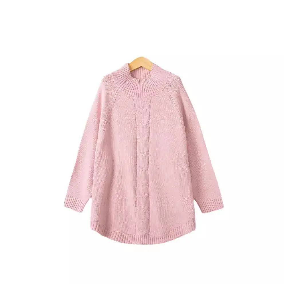 Pink Long Sleeve Knitted Pullover for Women - Image 9