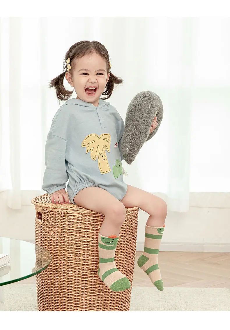 2022 Cartoon Baby Socks Yellow Green Non-Slip — feature 6