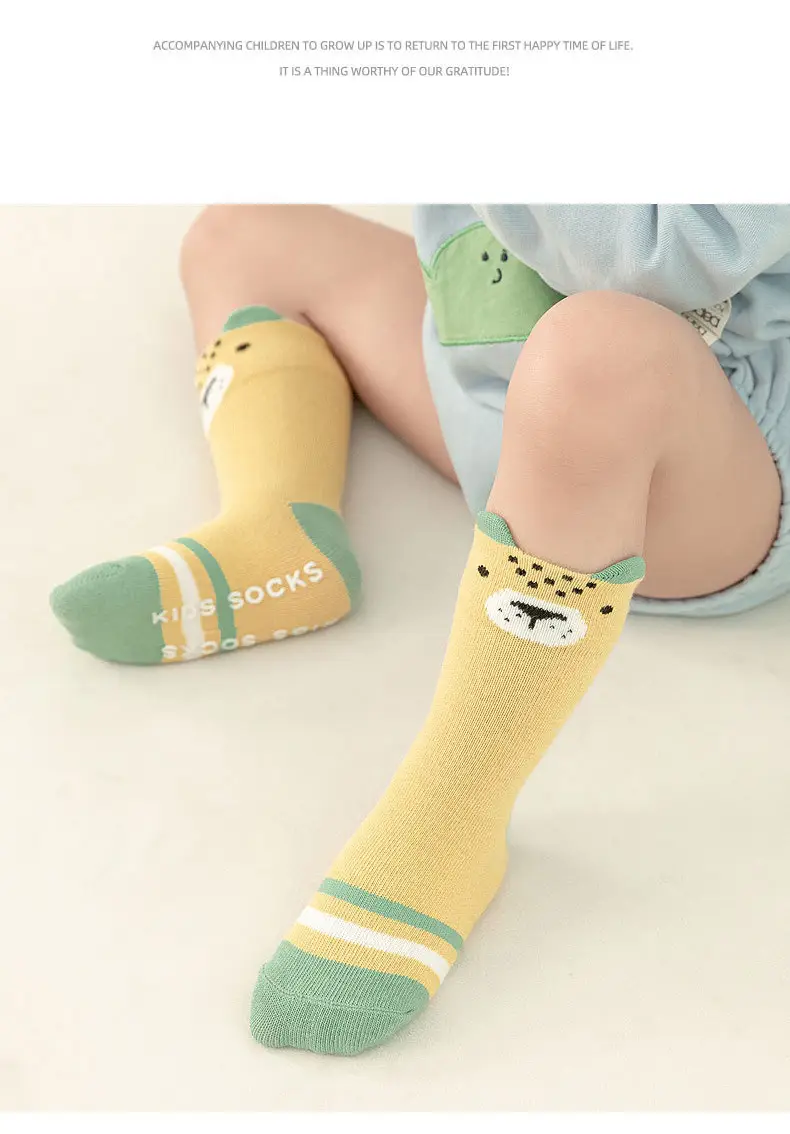 2022 Cartoon Baby Socks Yellow Green Non-Slip — feature 9
