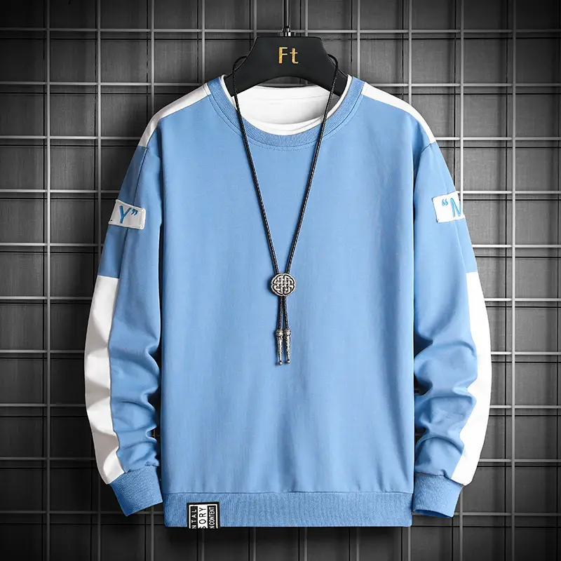 Men Blue Contrast Sweatshirt YP-2150P25 - Image 4