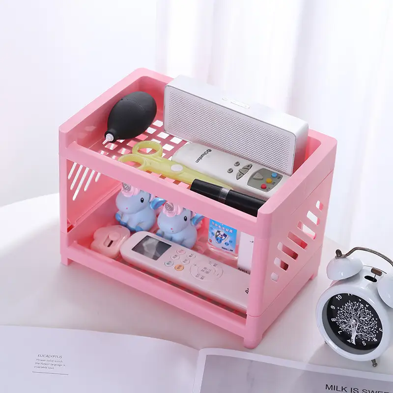 Double Layer Plastic Storage Rack for Bathroom & Desk - Image 9