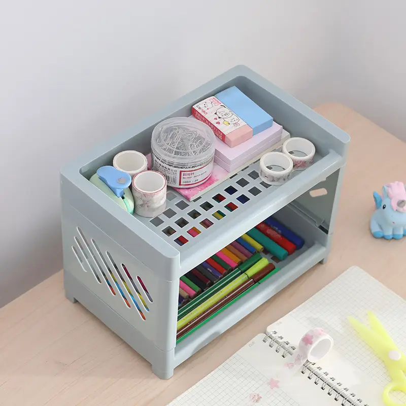 Double Layer Plastic Storage Rack for Bathroom & Desk - Image 4