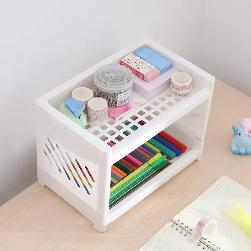 Double Layer Plastic Storage Rack for Bathroom & Desk - Image 6