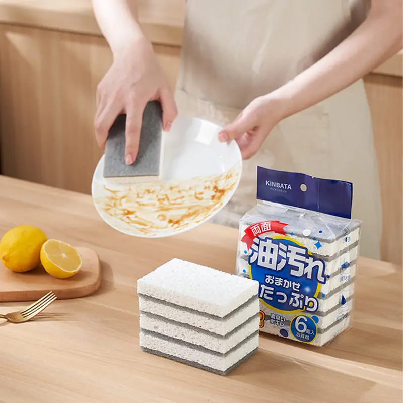 Japan Kinbata Dishwashing Sponge Wipes 6 Pack Storage Cleaning - Image 3