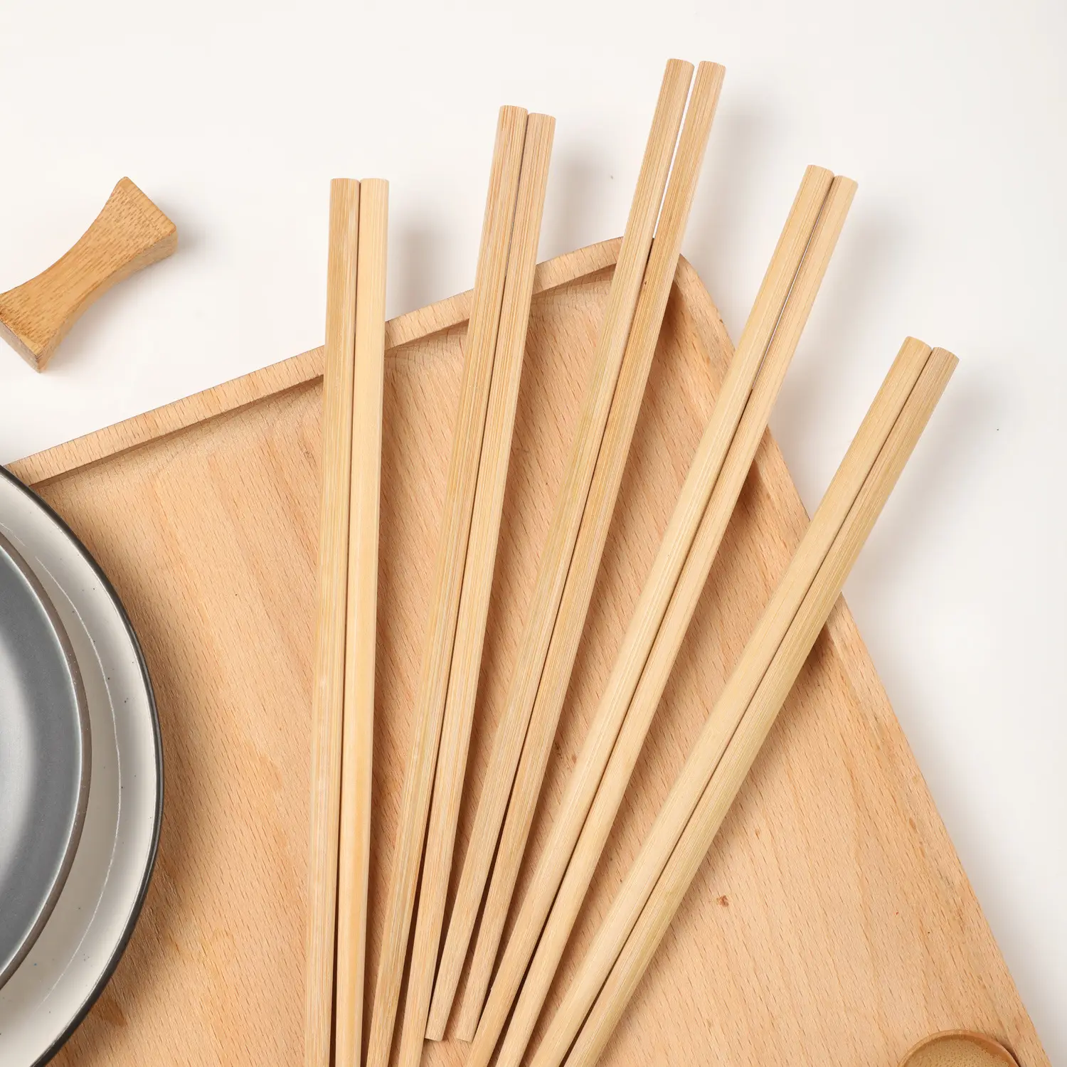 Meiliya Bamboo Chopsticks 12 Pairs Wax-Free Wooden - Image 2