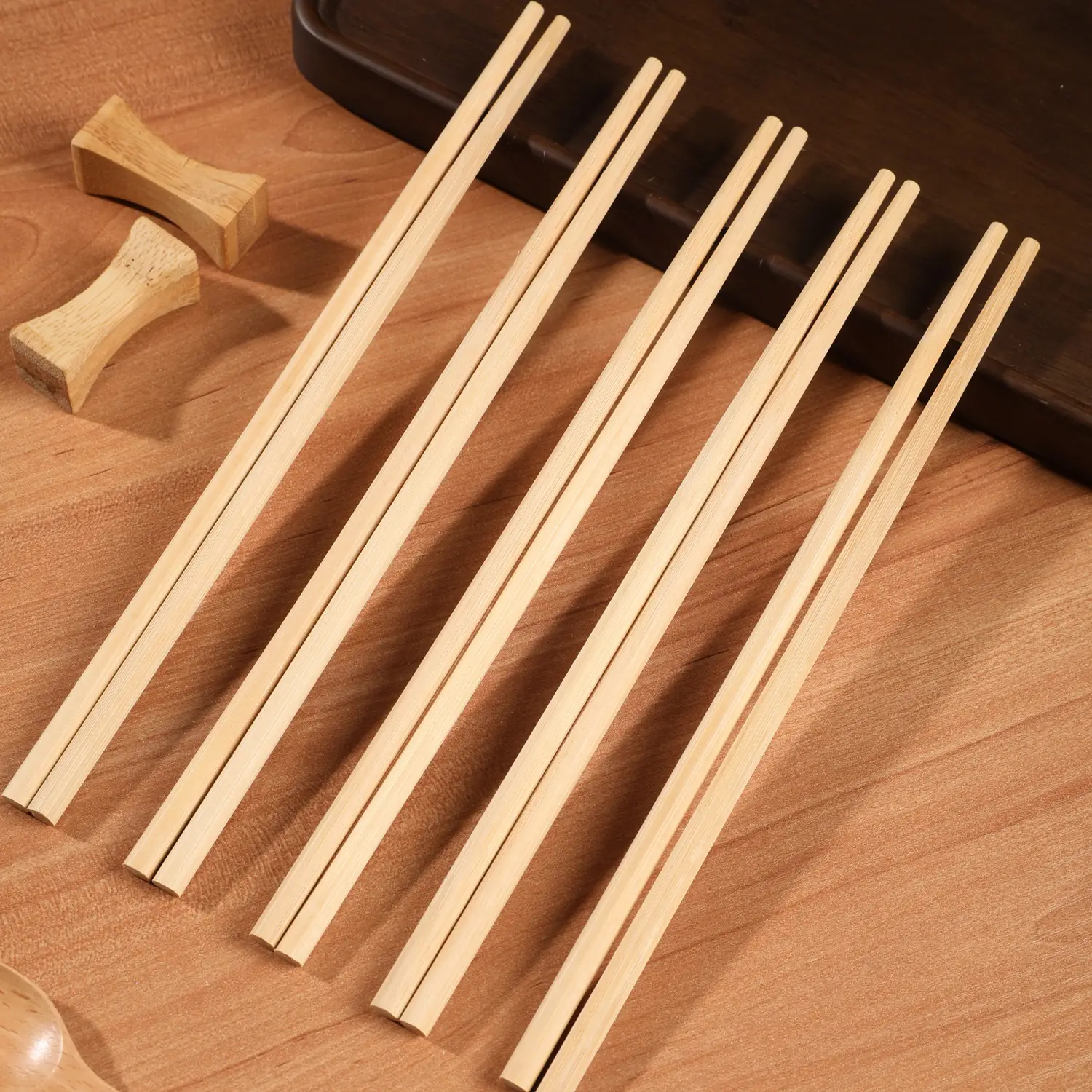 Meiliya Bamboo Chopsticks 12 Pairs Wax-Free Wooden - Image 4