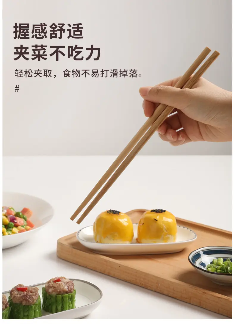 Meiliya Bamboo Chopsticks 12 Pairs Wax-Free Wooden — feature 8