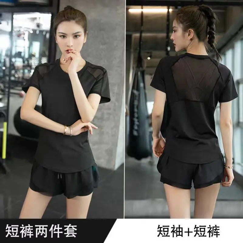 Sports suit Women's Two-piece Slimming Short-sleeved Summer Fitness Clothing Running suit Women's Quick-drying Clothing Yoga Clothing - Image 5