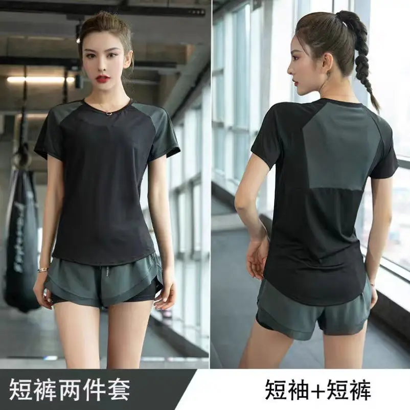 Sports suit Women's Two-piece Slimming Short-sleeved Summer Fitness Clothing Running suit Women's Quick-drying Clothing Yoga Clothing - Image 6