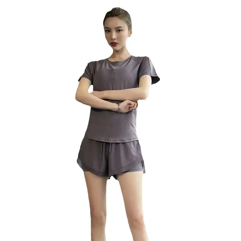 Sports suit Women's Two-piece Slimming Short-sleeved Summer Fitness Clothing Running suit Women's Quick-drying Clothing Yoga Clothing - Image 8