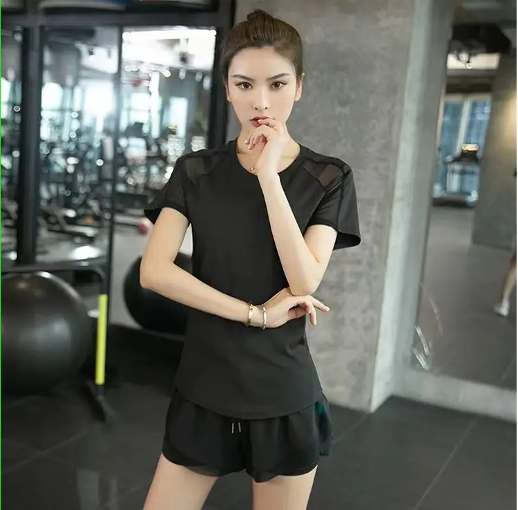Sports suit Women's Two-piece Slimming Short-sleeved Summer Fitness Clothing Running suit Women's Quick-drying Clothing Yoga Clothing — feature 3